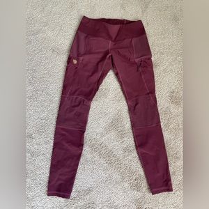 Fjallraven Women’s Medium garnet color trail tights